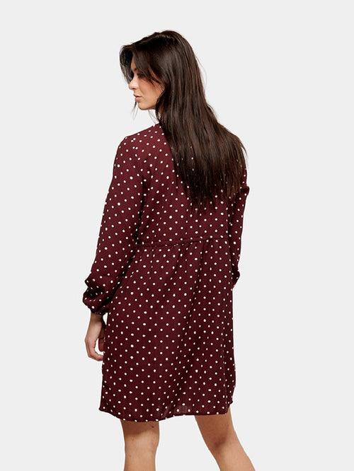 Printed Shirt Dress - Red - TeeShoppen Group™ - Dress - Jacqueline de Yong