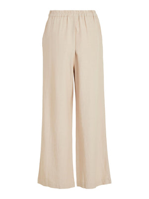 Prisilla High Waist Wide Pants - Cement - TeeShoppen Group™ - Pants - VILA