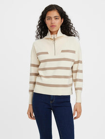 Saba Stripe Half -Zip -pusero - koivu ruskea