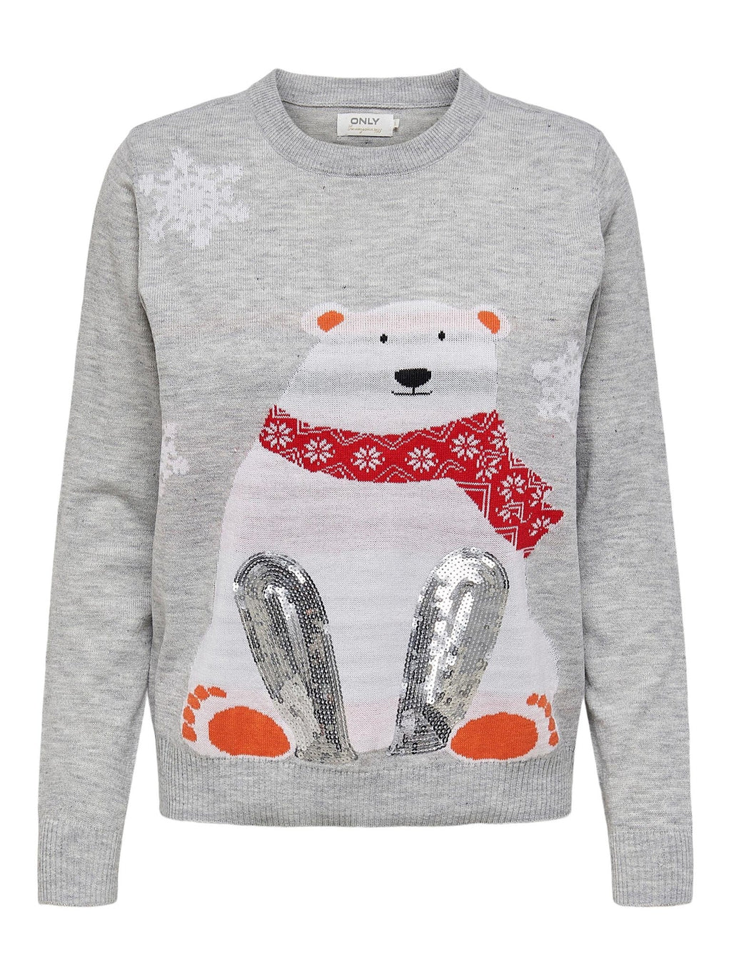 Xmas Snow Pullover - vaaleanharmaa